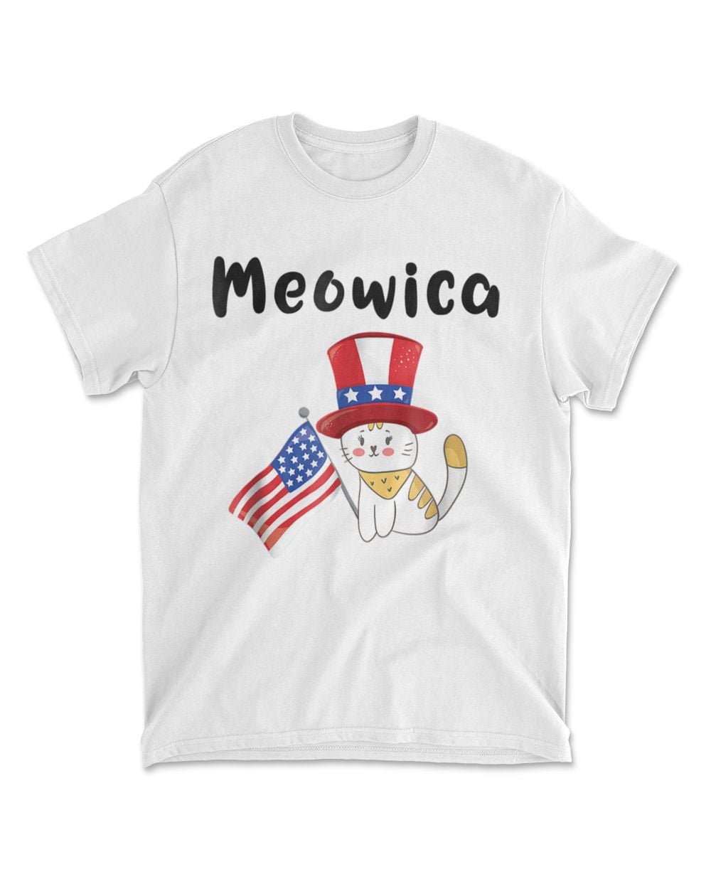 Meowica T-Shirt Cute Adult Kids Teen Fourth of July