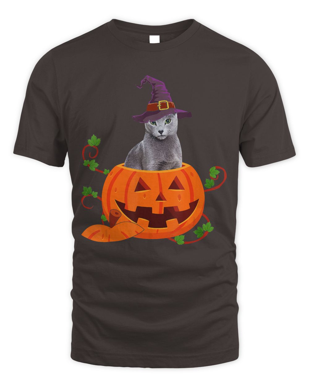 Cat Lover Gifts Funny Russian Blue Pumpkin Halloween T-Shirt