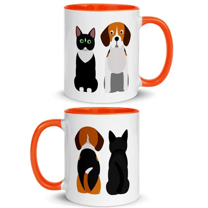 Beagle and Tuxedo Cat Mug: Unlikely Friends Coffee Cup