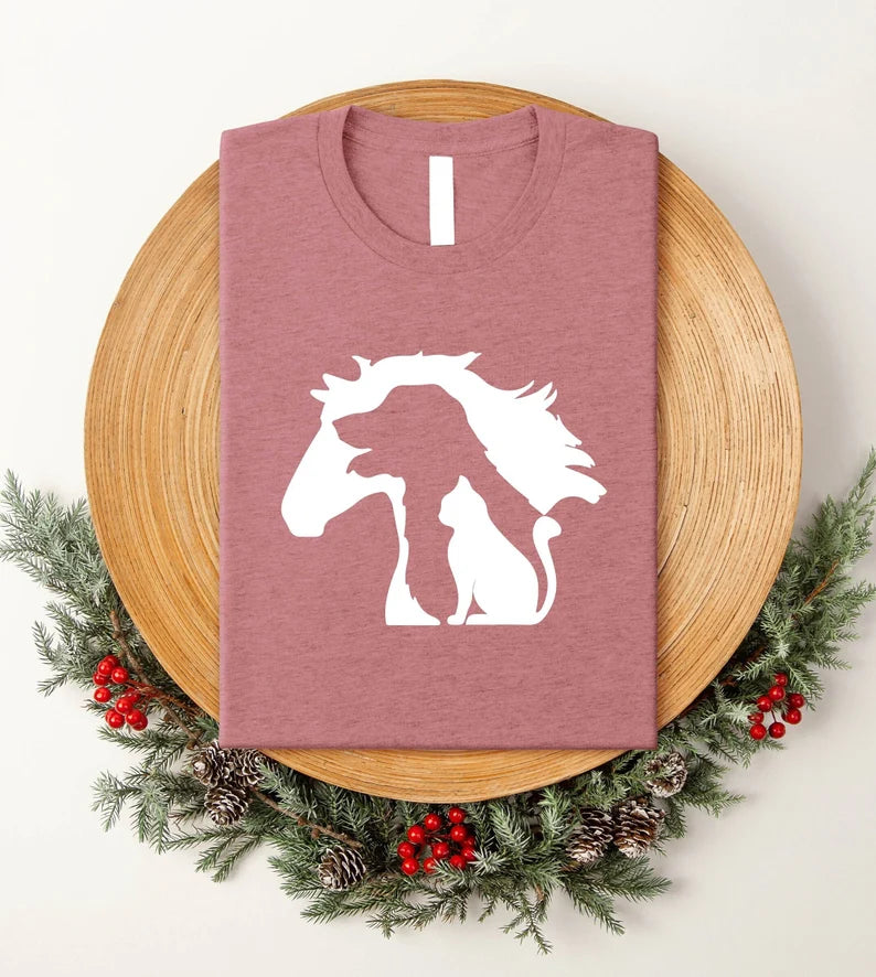 Animal Lover Shirt: Horse, Dog, Cat Graphic Tee