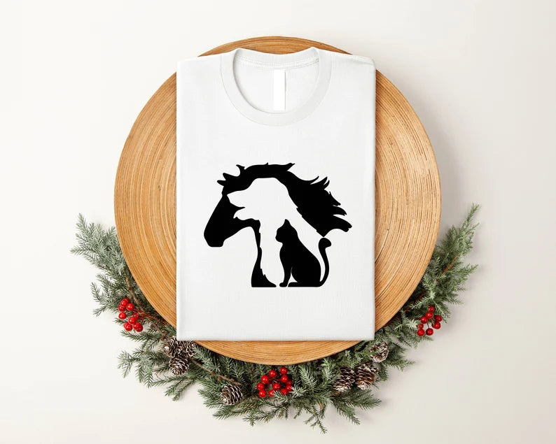 Animal Lover Shirt: Horse, Dog, Cat Graphic Tee