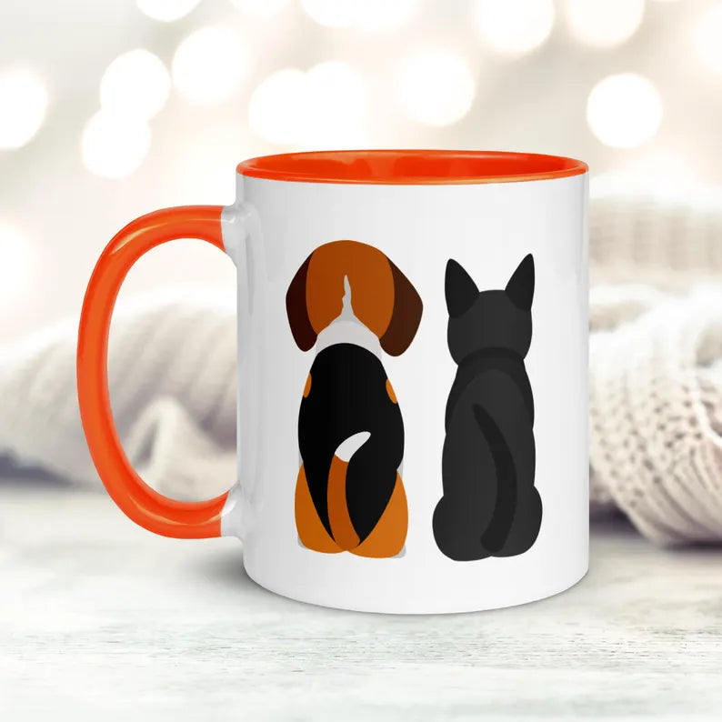 Beagle and Tuxedo Cat Mug: Unlikely Friends Coffee Cup