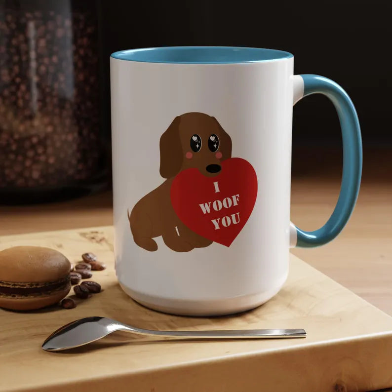 Dog lover mug I woof you mug Valentines day mug i love you Galantines day Bestie gift for her gift tea Mug Coffee Gift for Mom vday gift