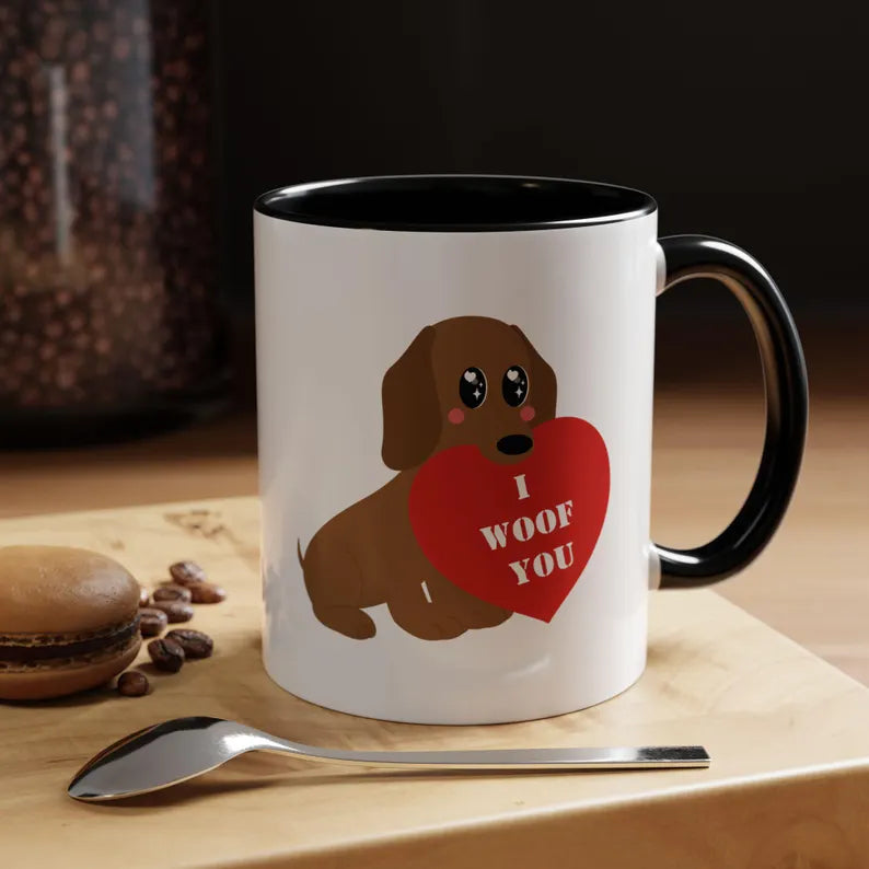 Dog lover mug I woof you mug Valentines day mug i love you Galantines day Bestie gift for her gift tea Mug Coffee Gift for Mom vday gift
