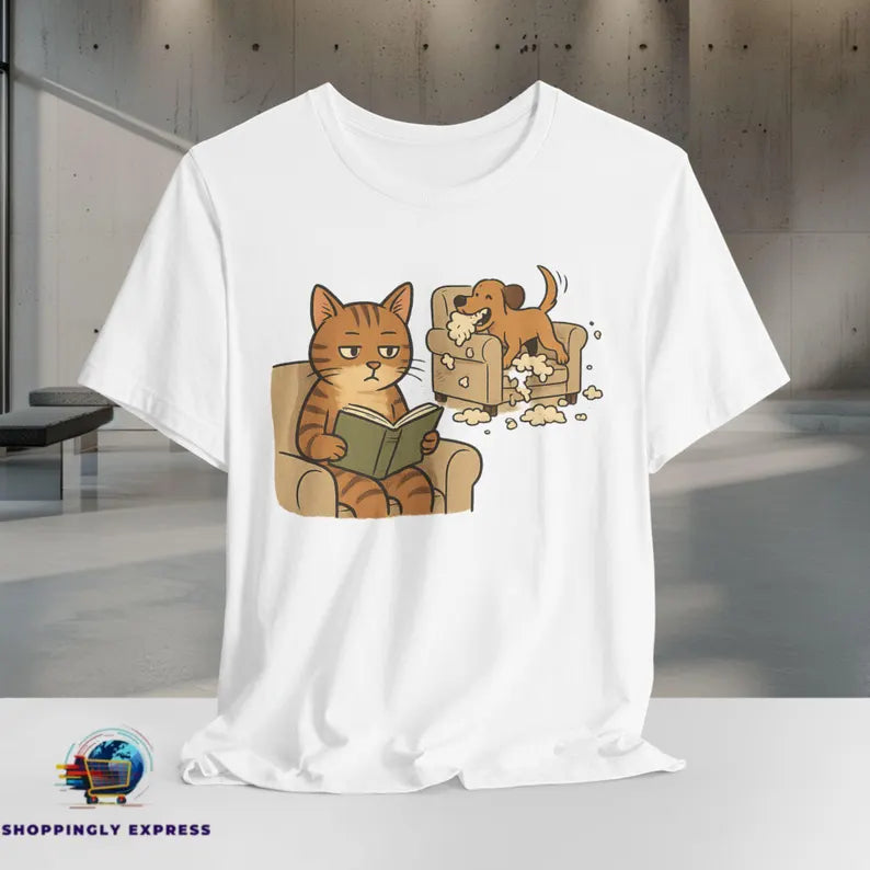 Funny Dog & Cat T-Shirt | Couch Chaos Pet Humor