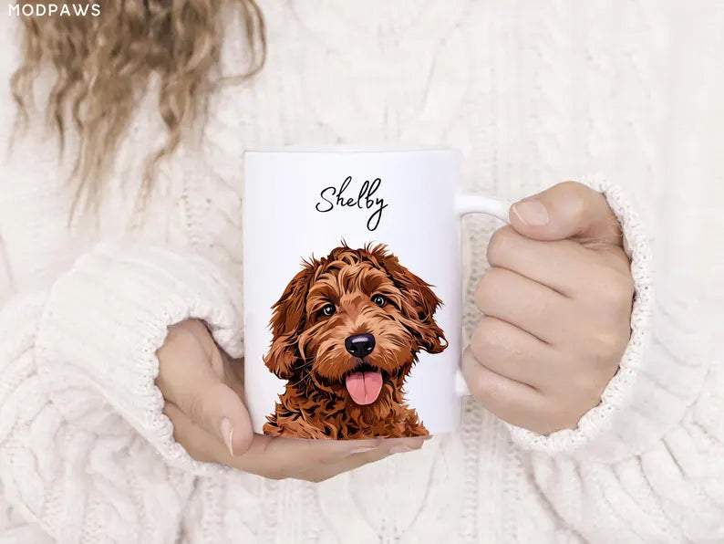 Custom Pet Mug with Photo + Name – Personalized Dog or Cat Coffee Cup, Custom Pet Mugs, Dog Mom Mug, Cat Dad Mug, New Dog Gift Canada