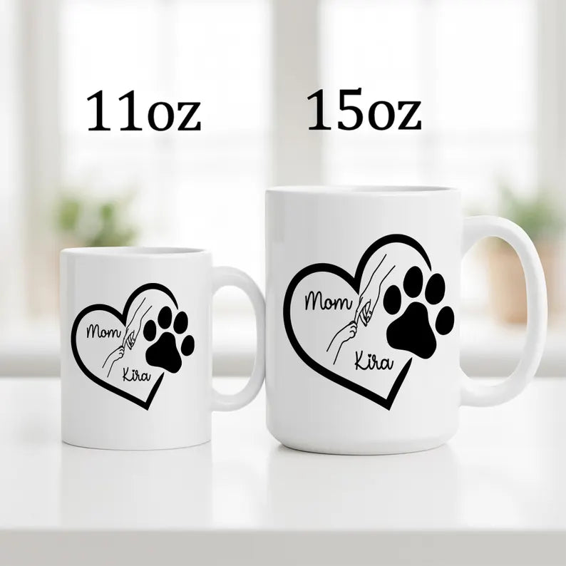 Personalized Dog Mom Mug Custom Pet Name Ceramic Coffee Cup Gift