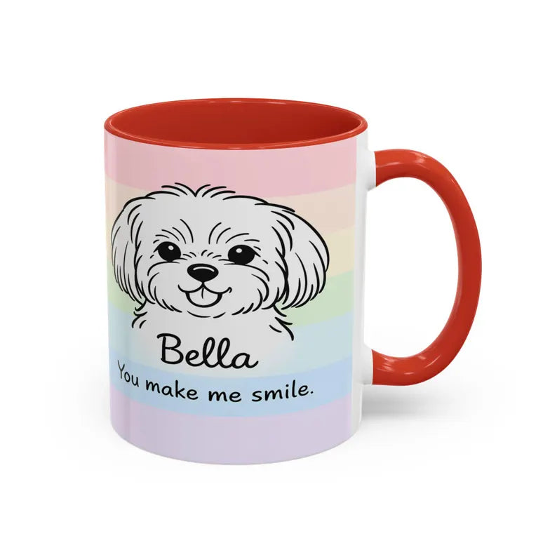 Custom Dog Mug Rainbow, Personalized Dog or Cat Portrait Photo, Memorial Pet Gift