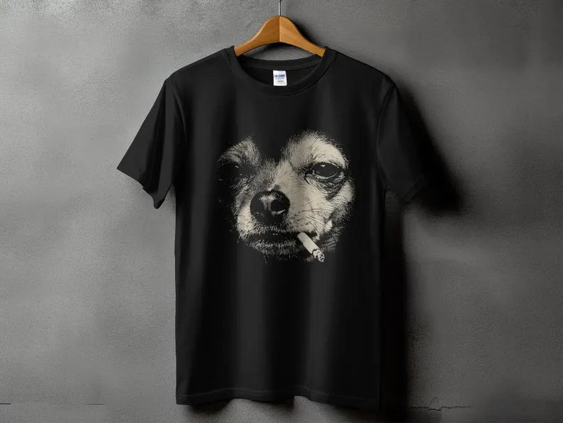 Funny Dog Smoking Cigarette Chihuahua Meme T Shirt